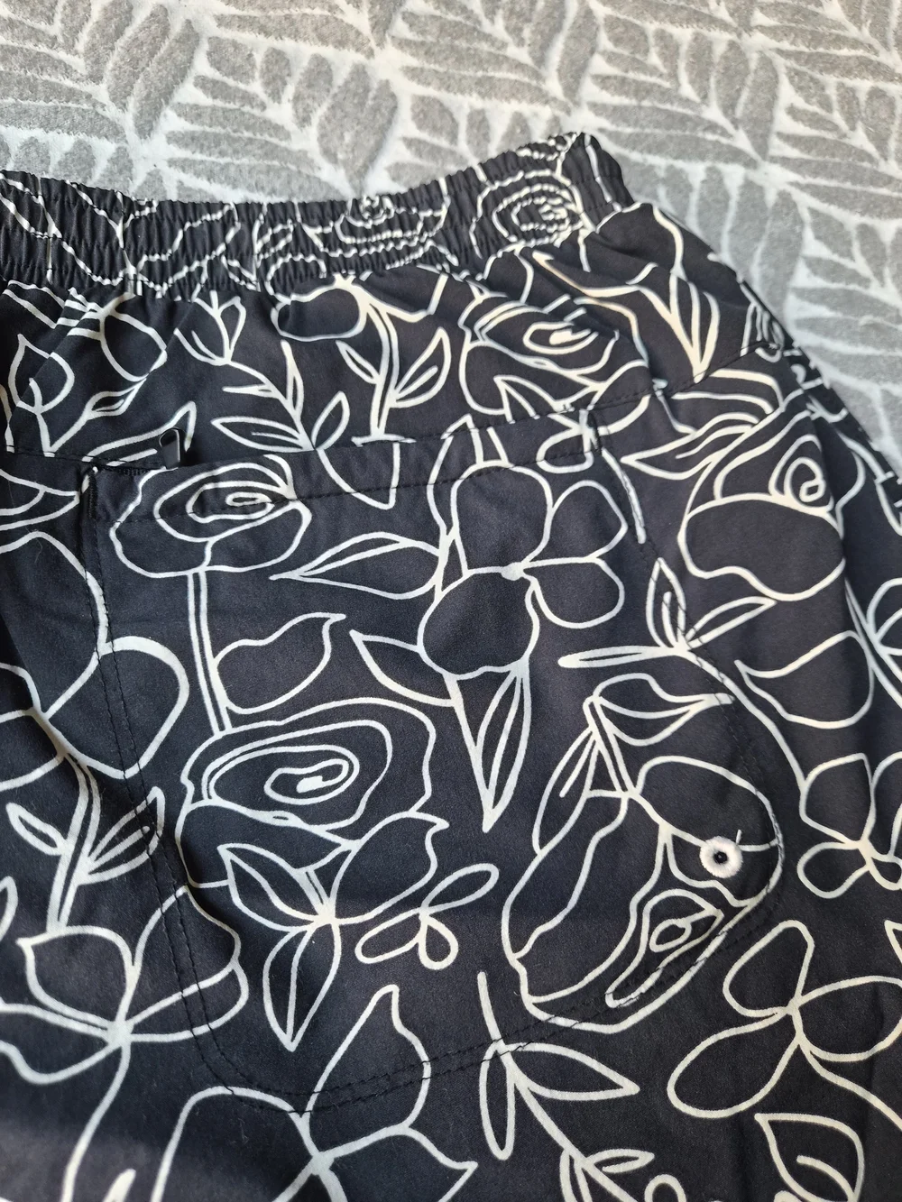 Fabletics The Cabana Shorts Black White Rose Floral 5
